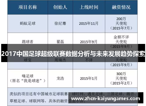 2017中国足球超级联赛数据分析与未来发展趋势探索