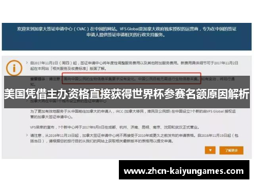 美国凭借主办资格直接获得世界杯参赛名额原因解析